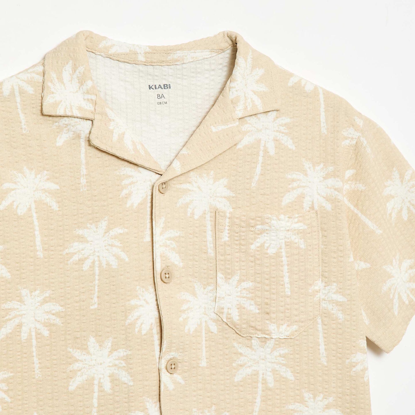 Short-sleeved honeycomb shirt BEIGE