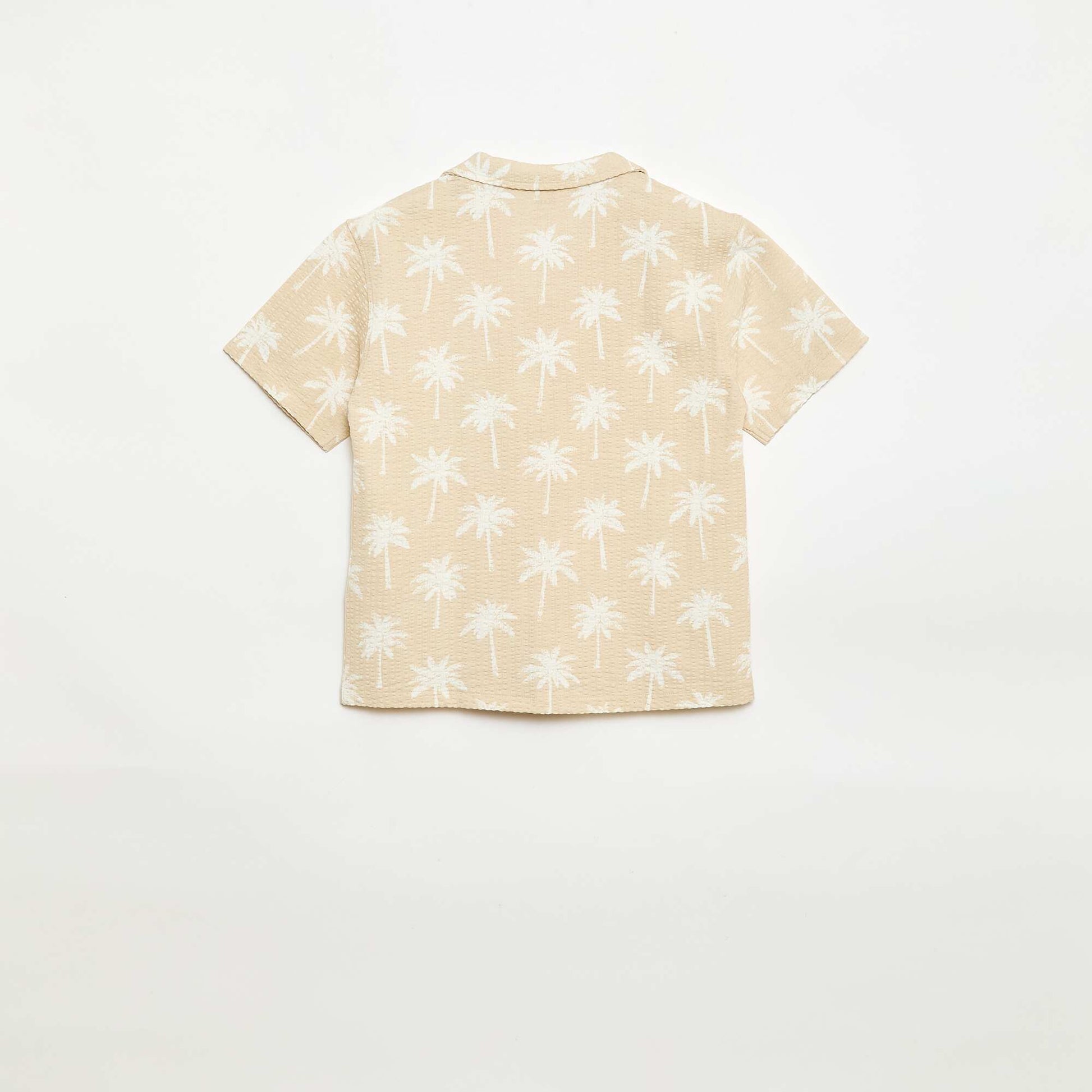 Short-sleeved honeycomb shirt BEIGE