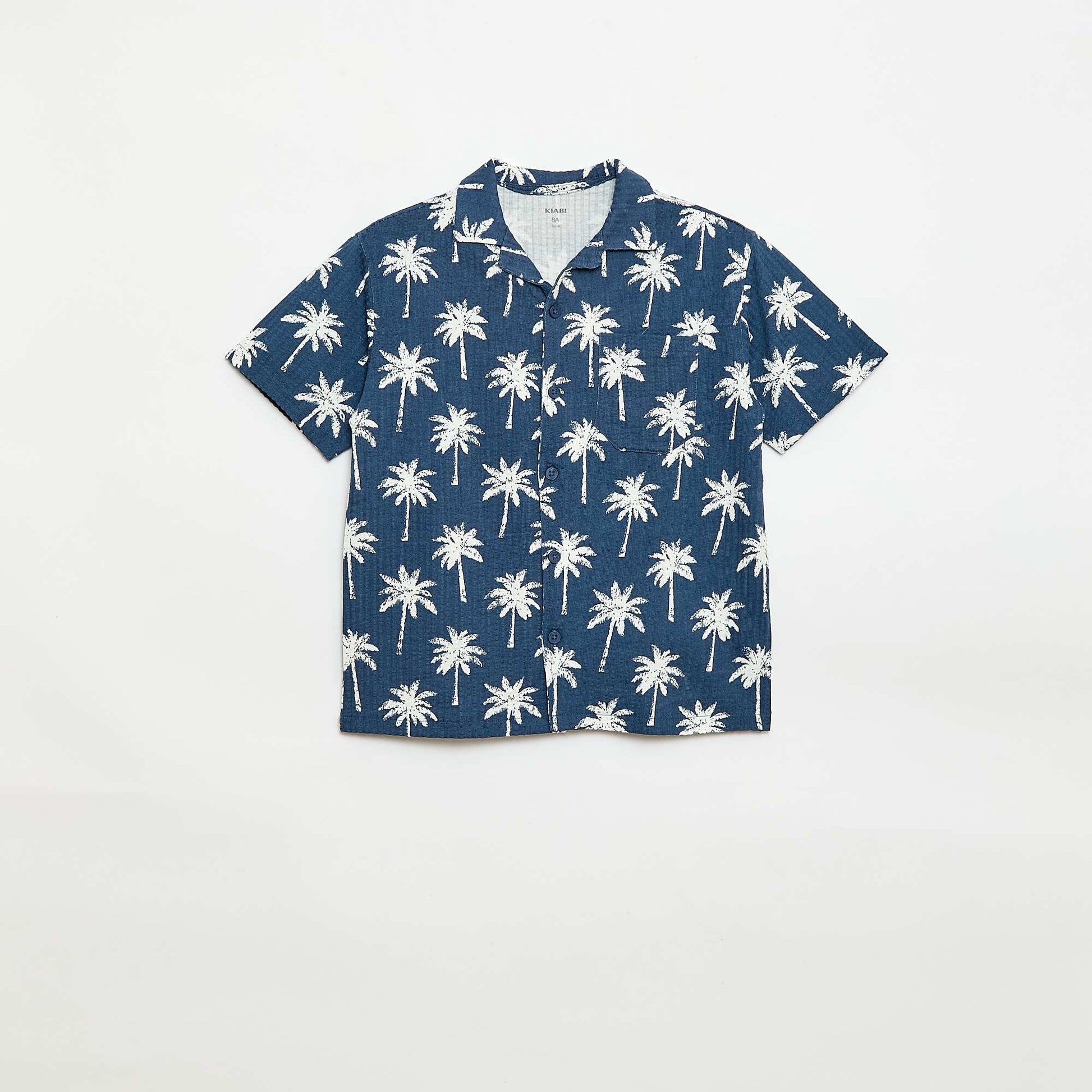 Short-sleeved honeycomb shirt BLUE