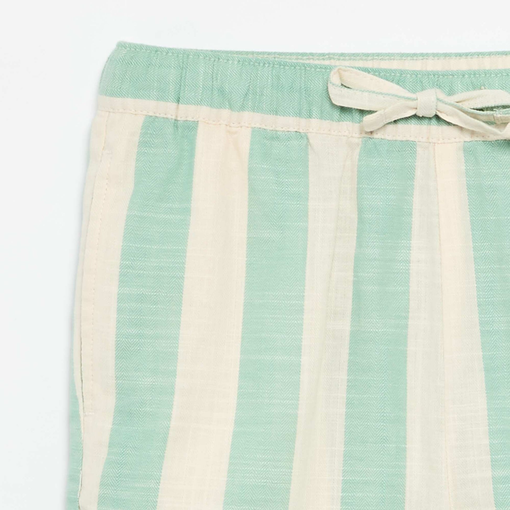 Striped shorts with elasticated waist GREEN