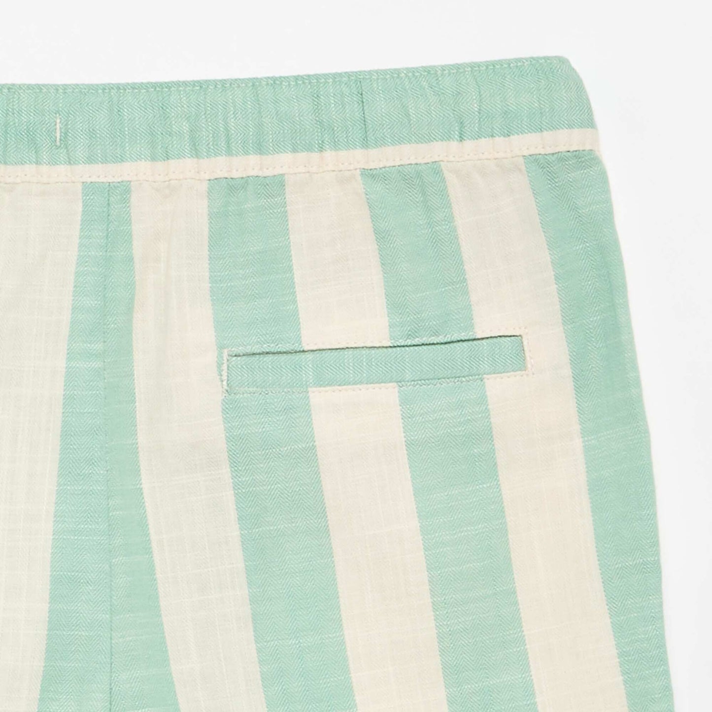 Striped shorts with elasticated waist GREEN
