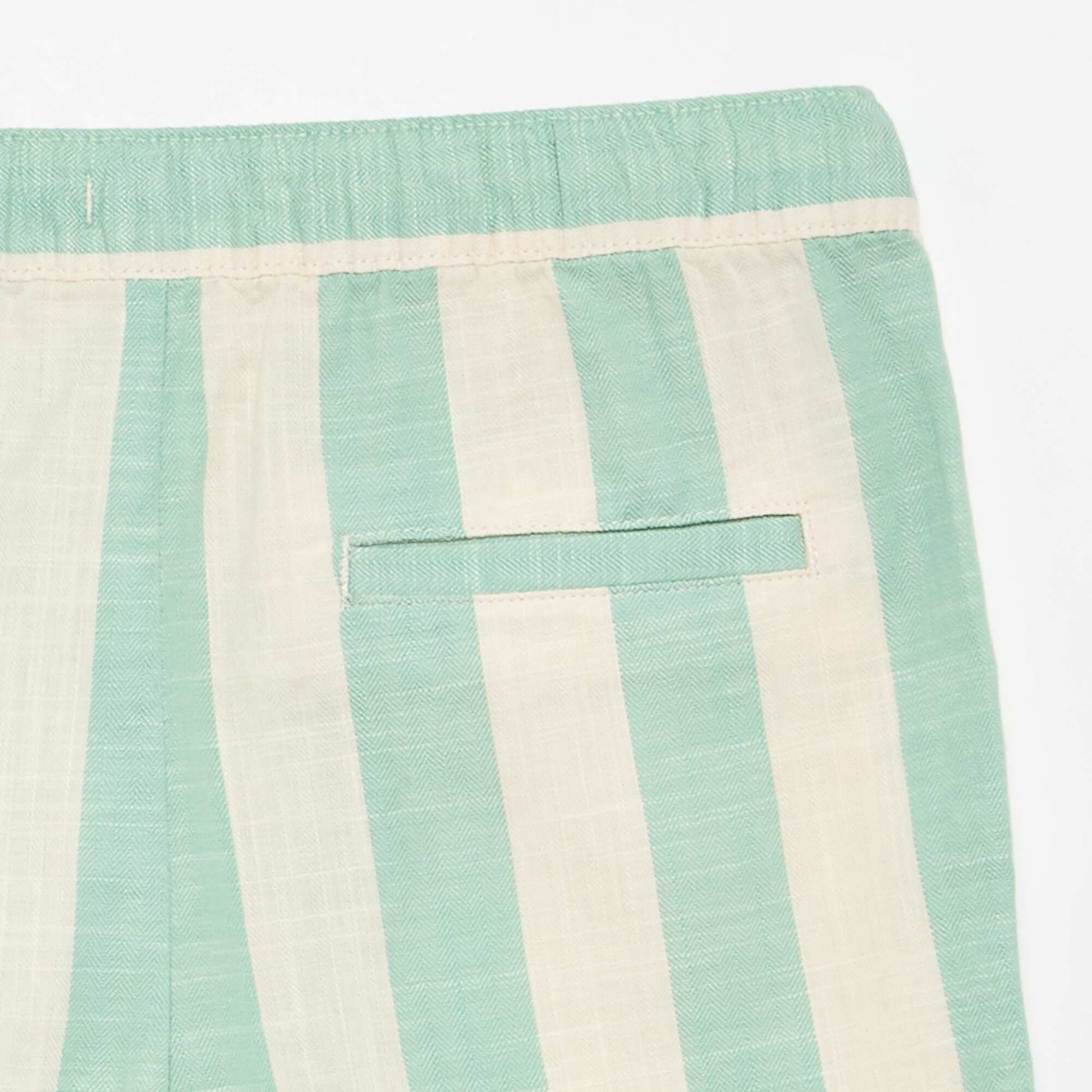 Striped shorts with elasticated waist GREEN