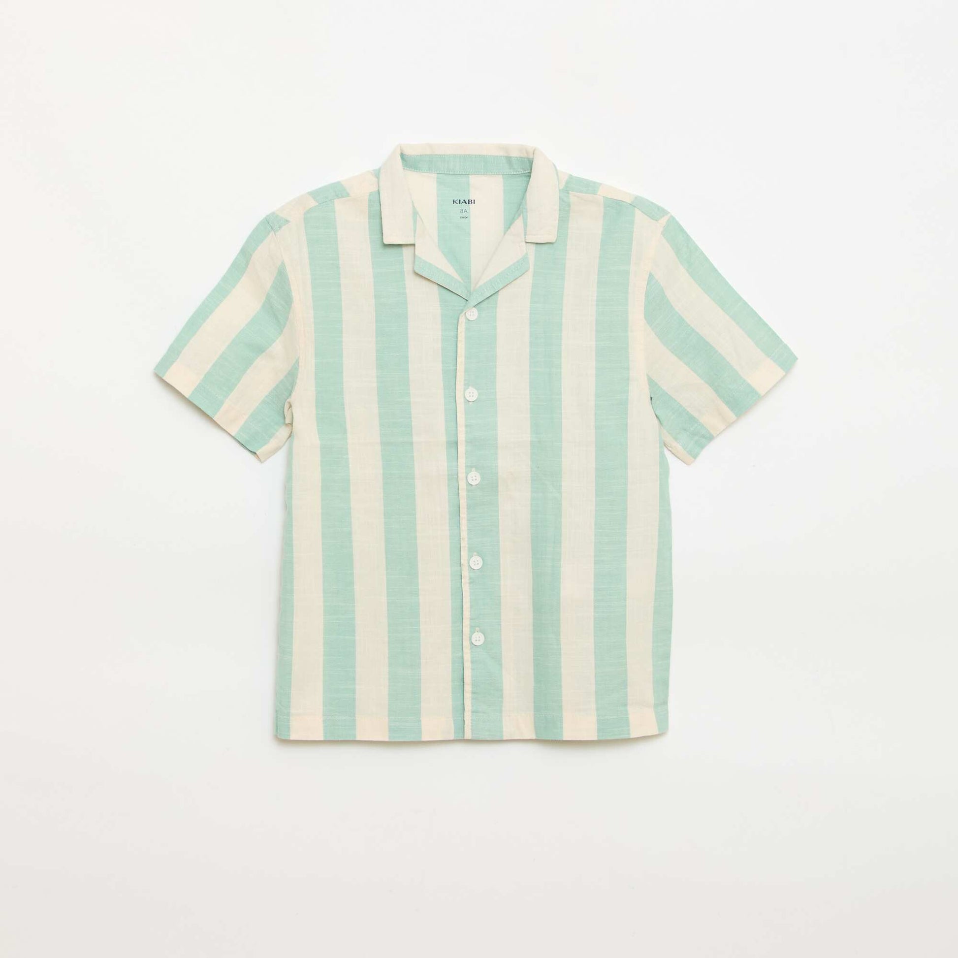 Short-Sleeved Striped Shirt GREEN