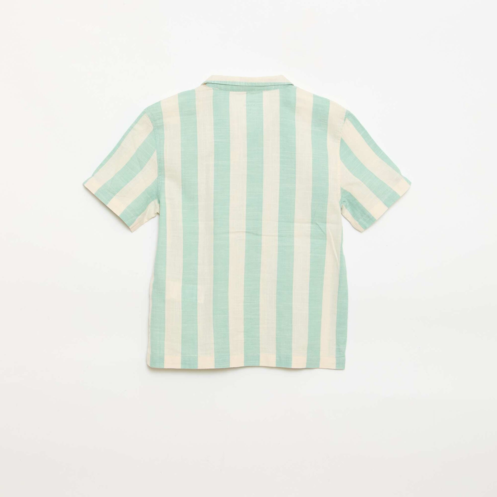 Short-Sleeved Striped Shirt GREEN