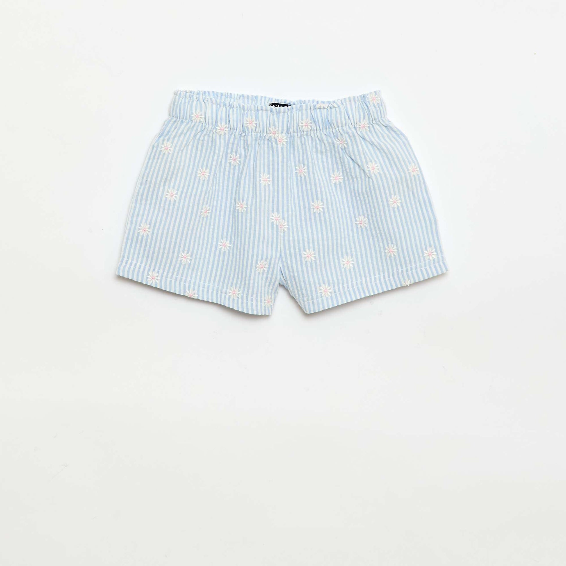 2-ნაწილიანი ბამბის პრინტიანი ბლუზა და შორტი კომპლექტი ლურჯი