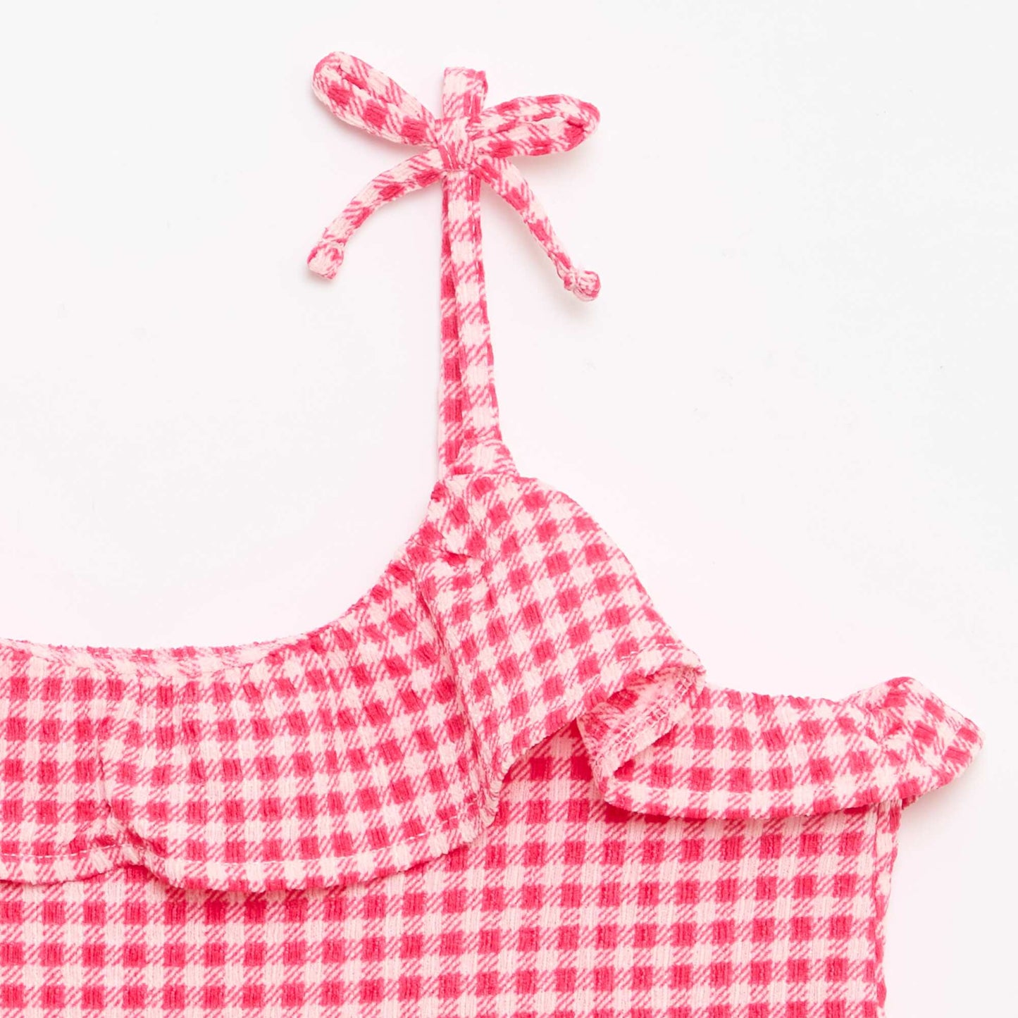 Gingham print shorts + tank top set - 2 pieces PINK