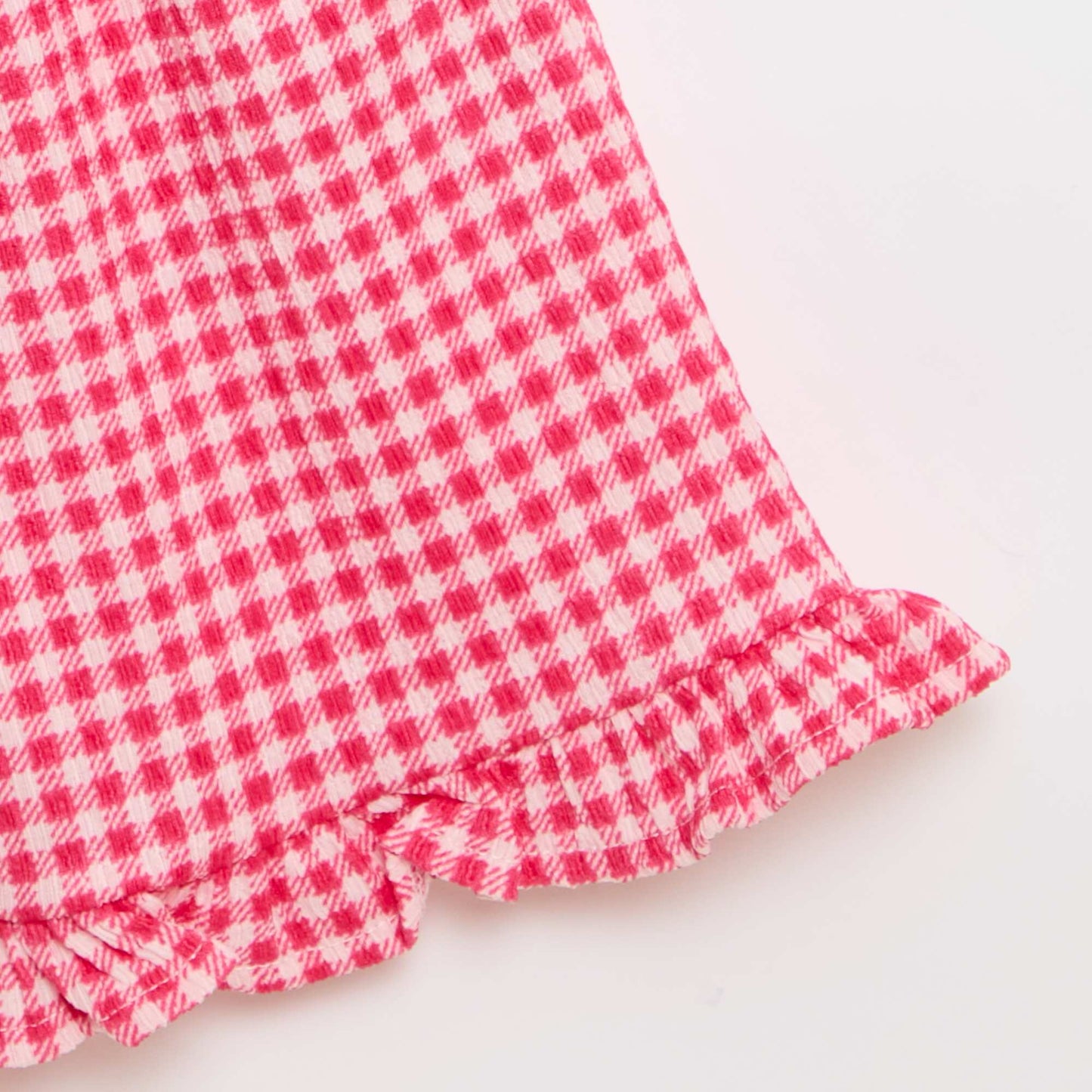 Gingham print shorts + tank top set - 2 pieces PINK