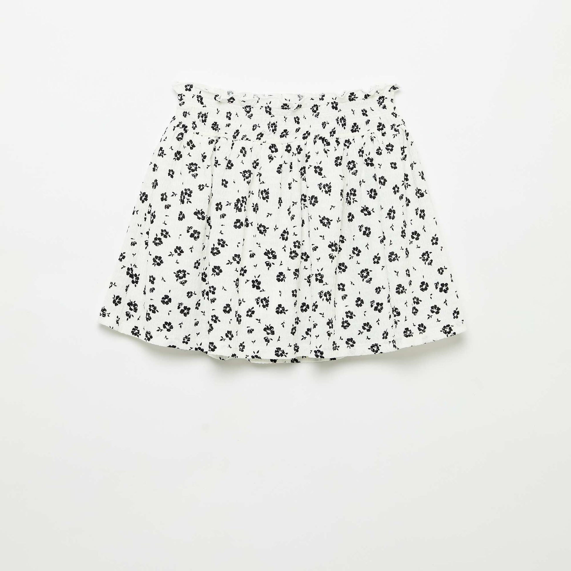 Skater mini skirt with integrated shorts WHITE