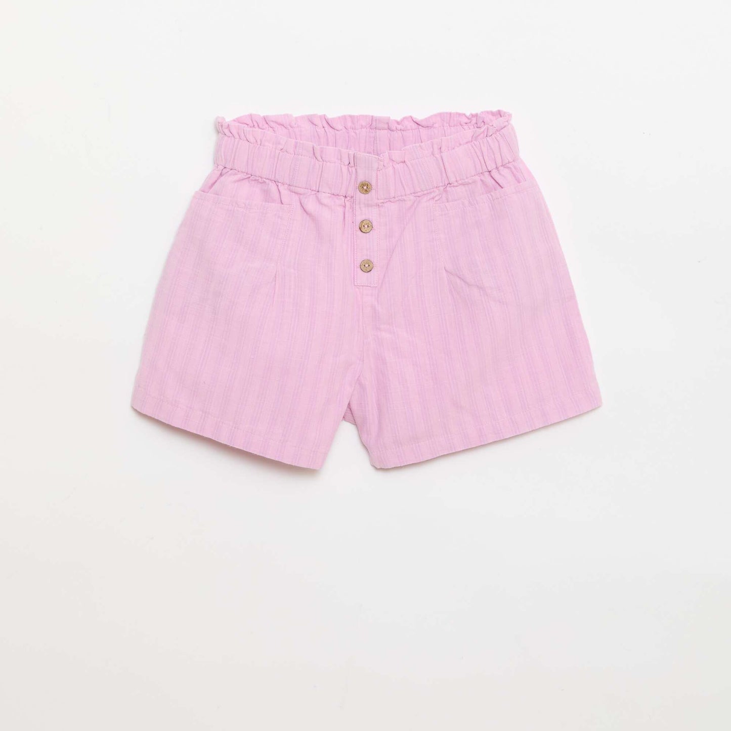 Straight seersucker shorts PURPLE