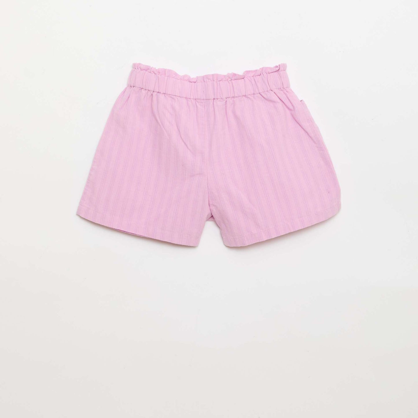 Straight seersucker shorts PURPLE