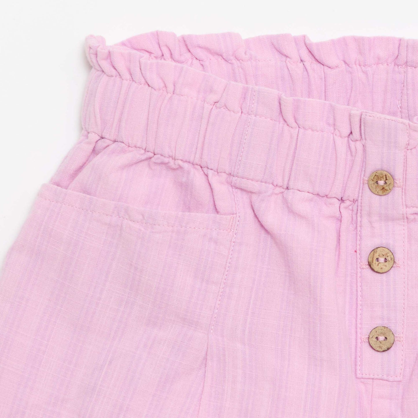 Straight seersucker shorts PURPLE