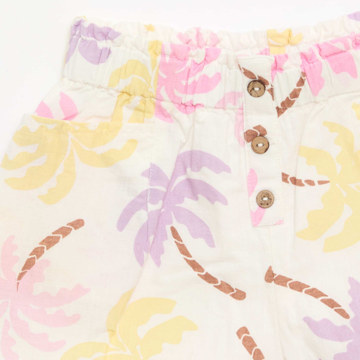 Straight seersucker shorts BEIGE