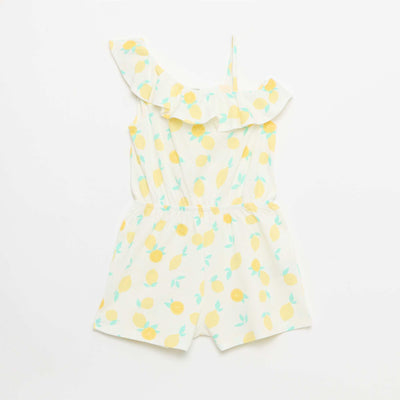 Romper with Asymmetrical Neckline WHITE