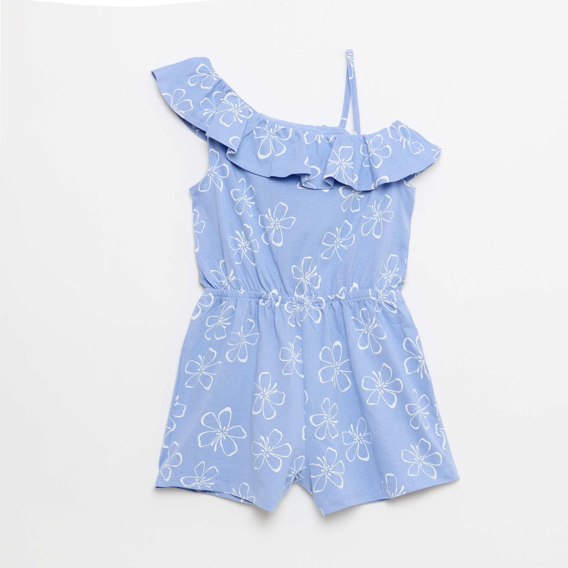 Romper with Asymmetrical Neckline BLUE