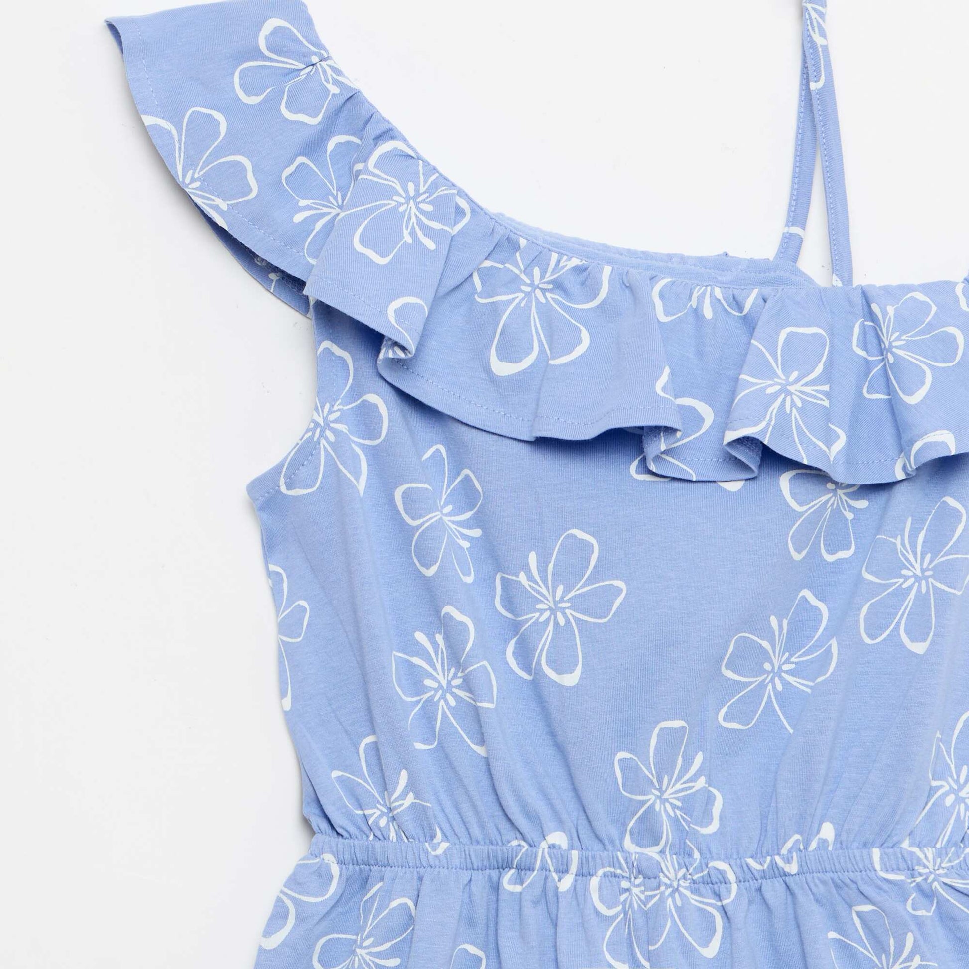 Romper with Asymmetrical Neckline BLUE