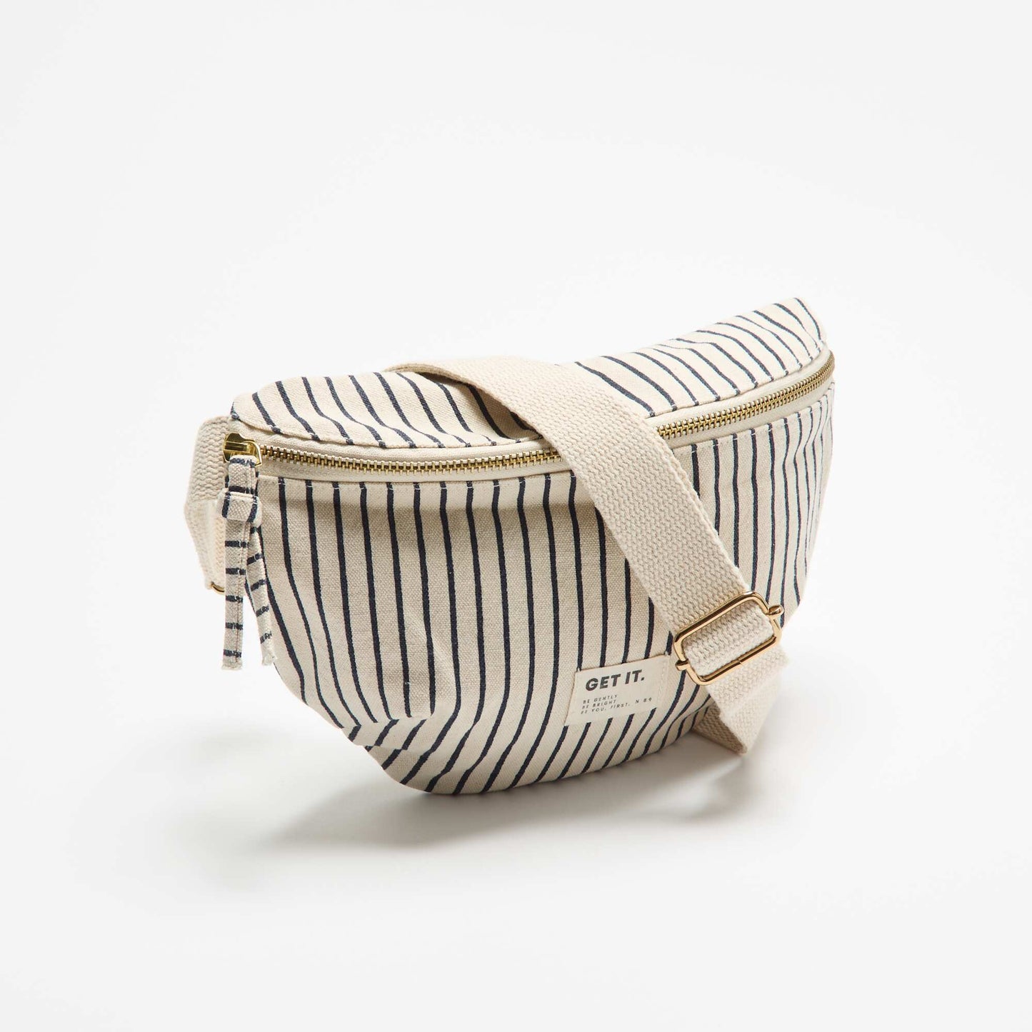 Printed Fabric Belt Bag BLUE