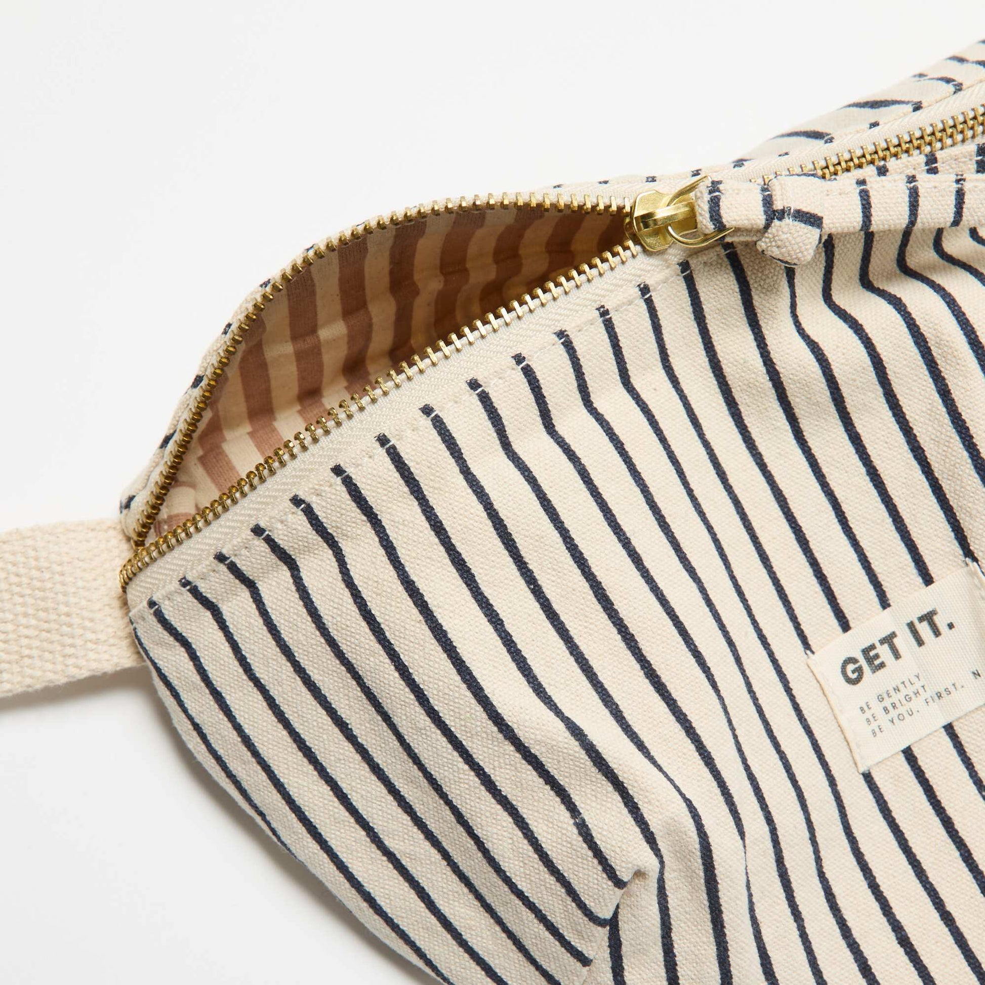 Printed Fabric Belt Bag BLUE