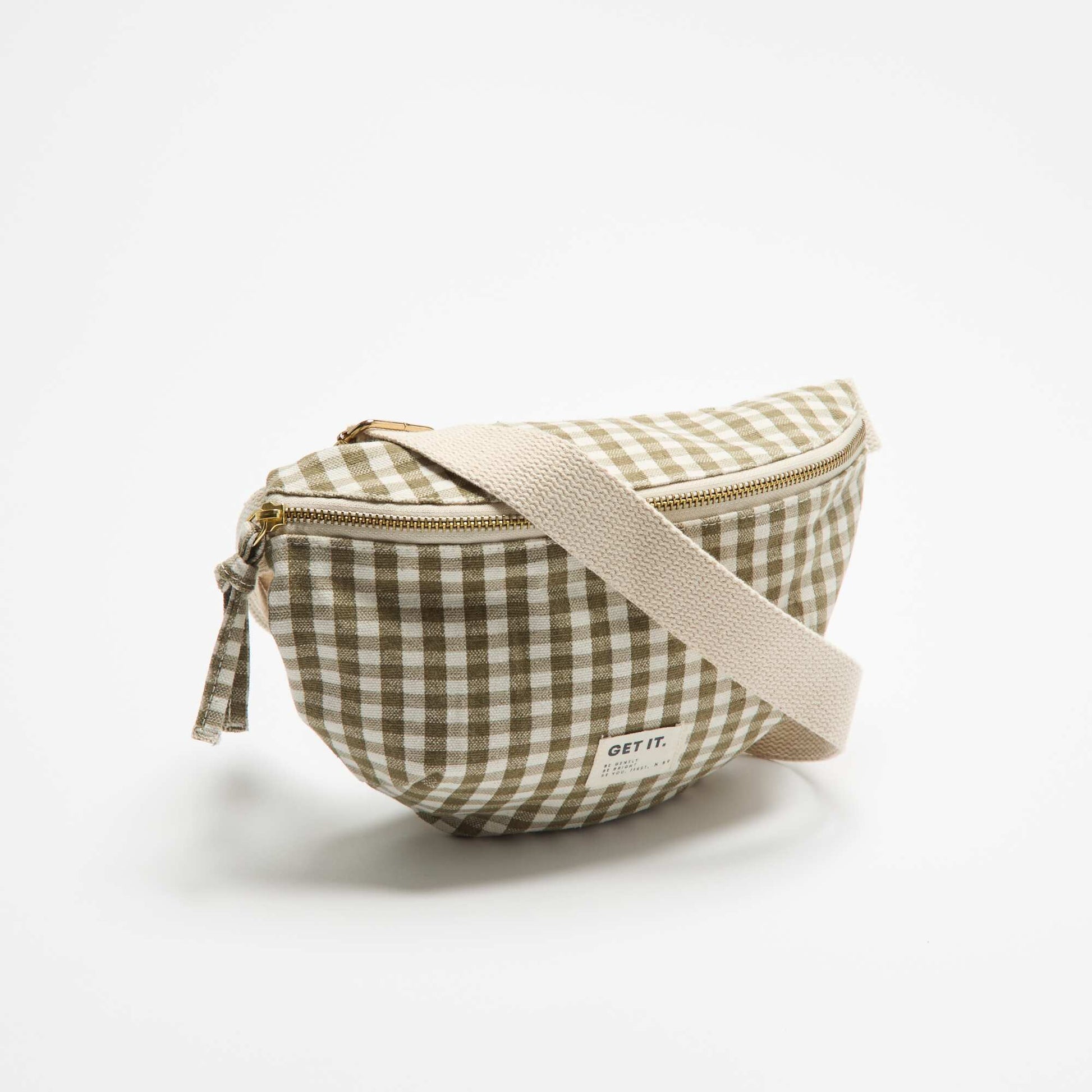 Printed Fabric Belt Bag GREEN