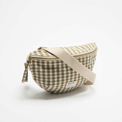 Printed Fabric Belt Bag GREEN