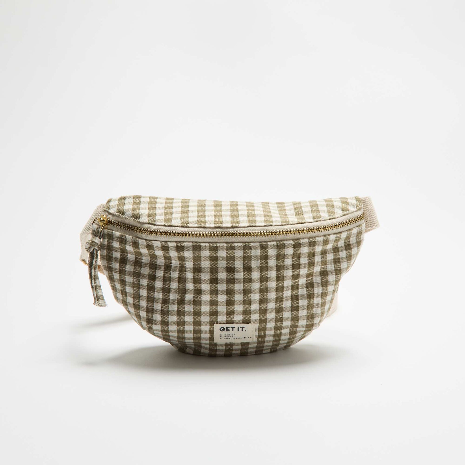 Printed Fabric Belt Bag GREEN