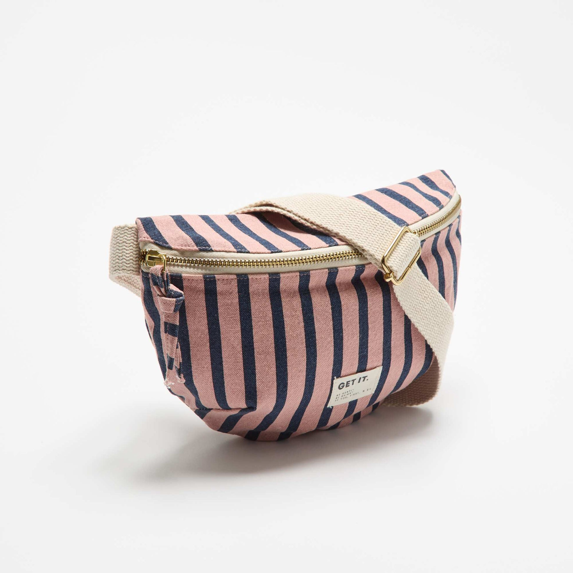 Printed Fabric Belt Bag PINK