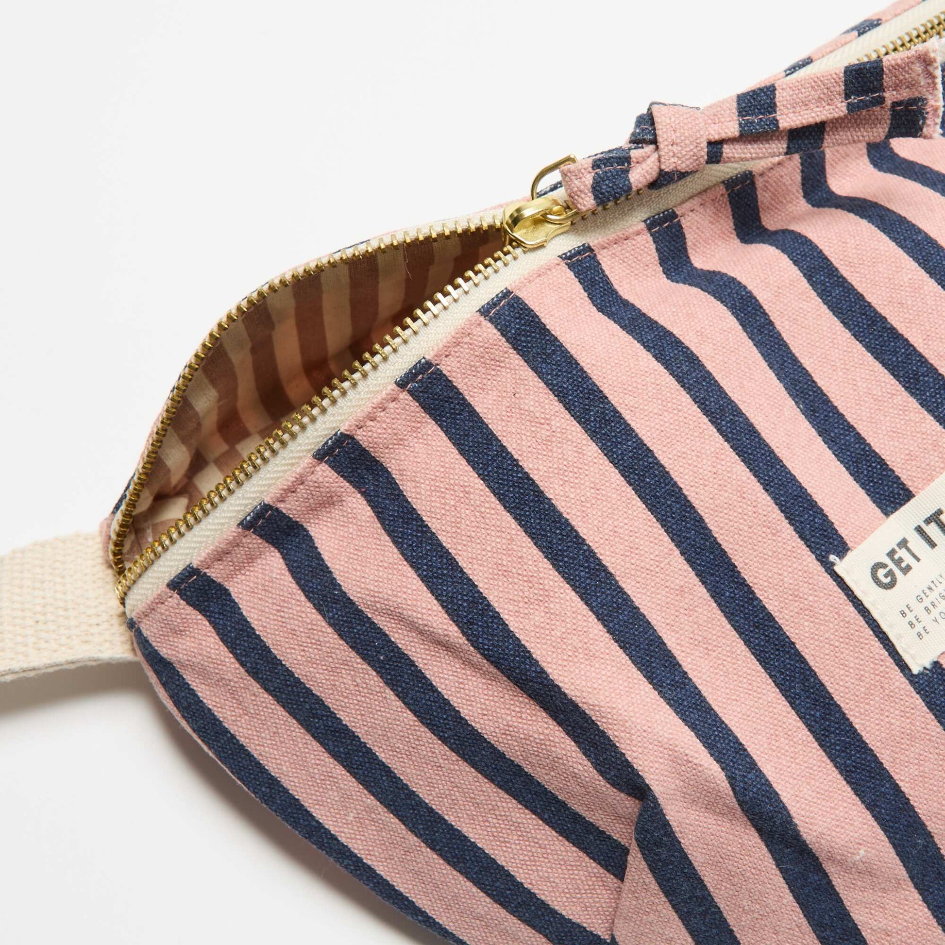 Printed Fabric Belt Bag PINK