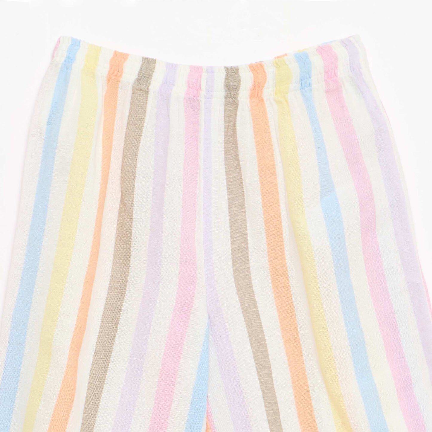 Straight-leg linen blend trousers WHITE