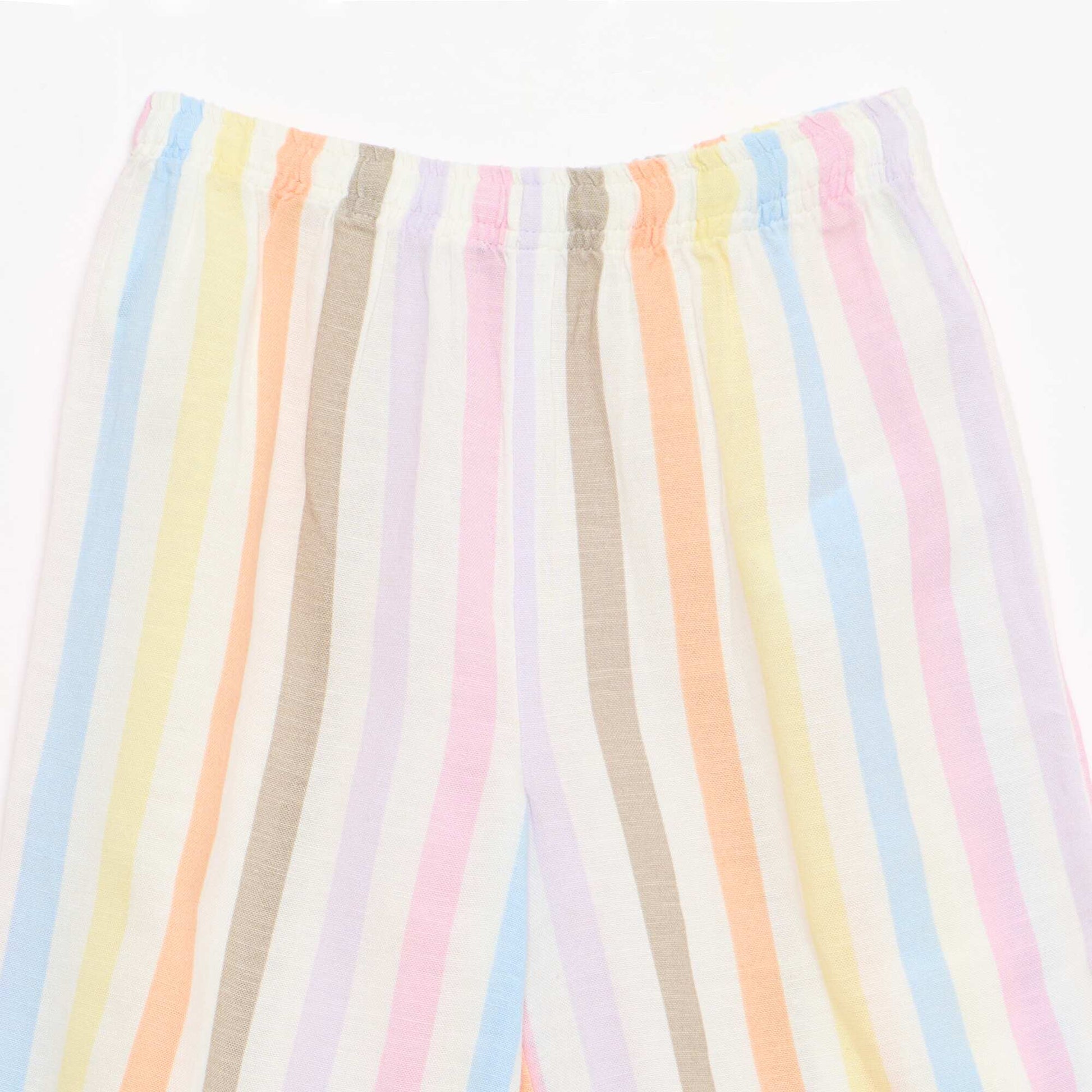 Straight-leg linen blend trousers WHITE