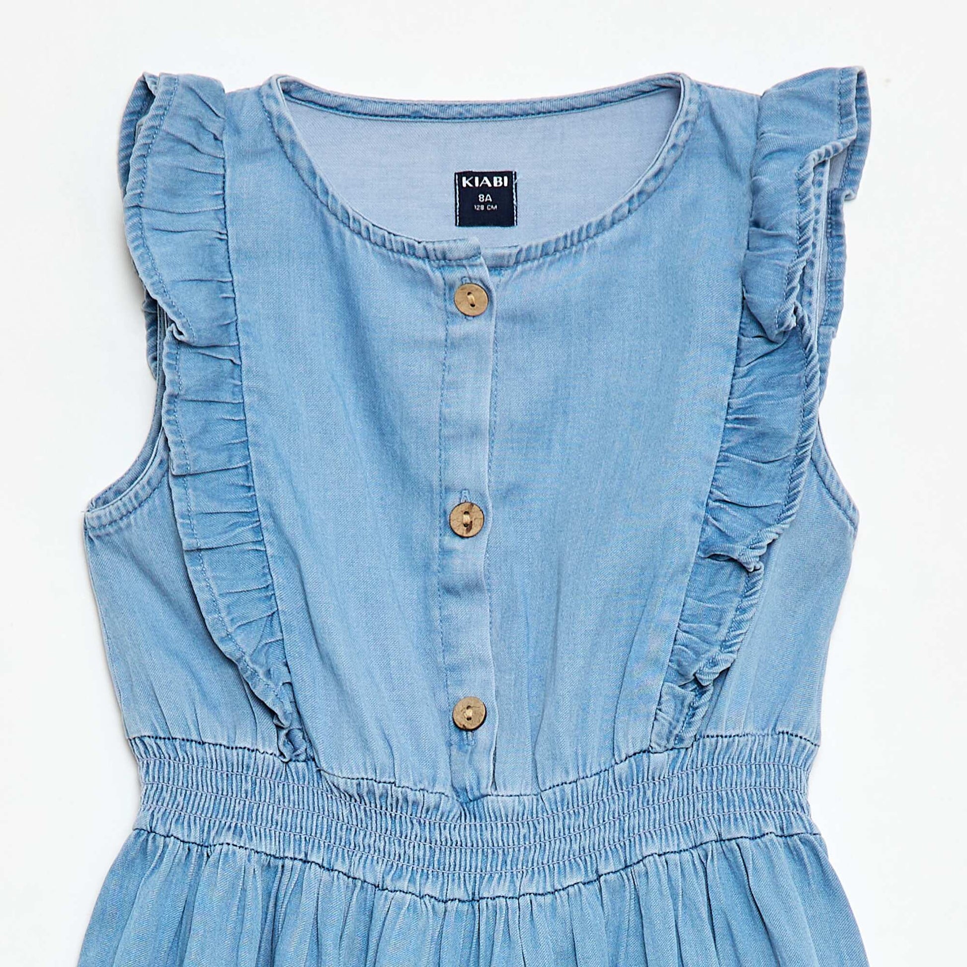 Sleeveless dress in lightweight fabric BLUE