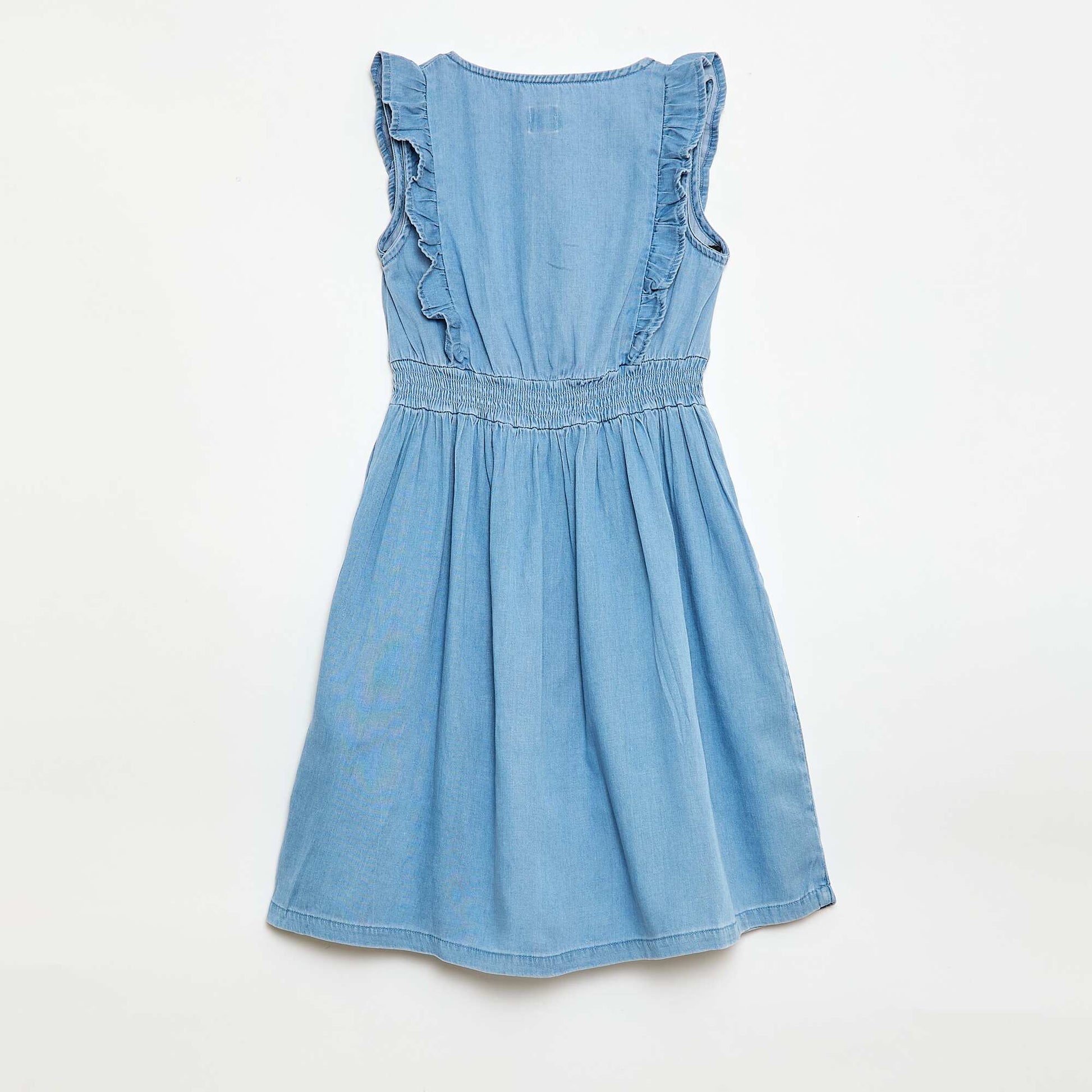 Sleeveless dress in lightweight fabric BLUE