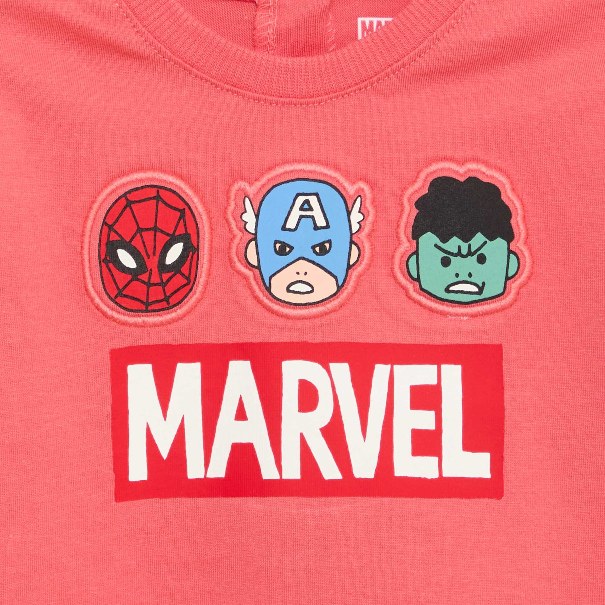 'Marvel' Print T-shirt RED