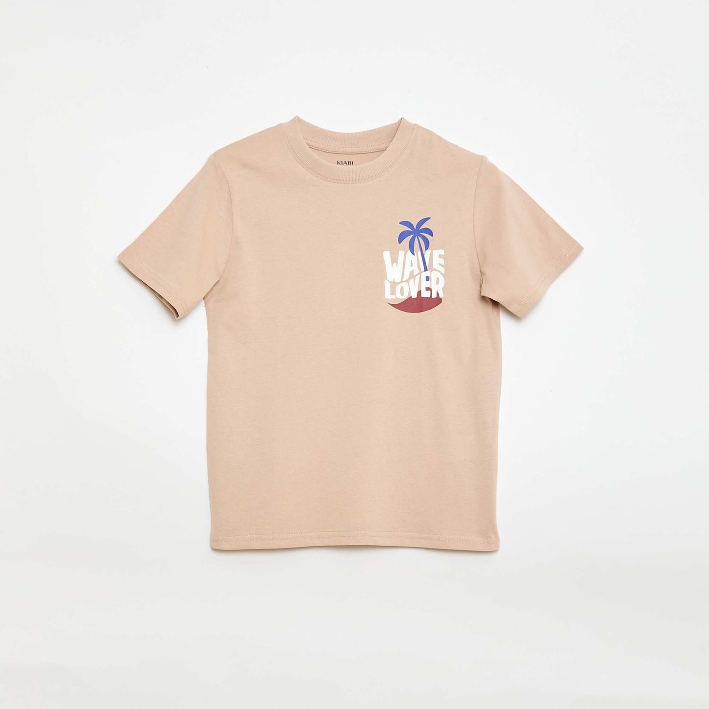 Printed Front and Back Short-Sleeve T-Shirt BEIGE