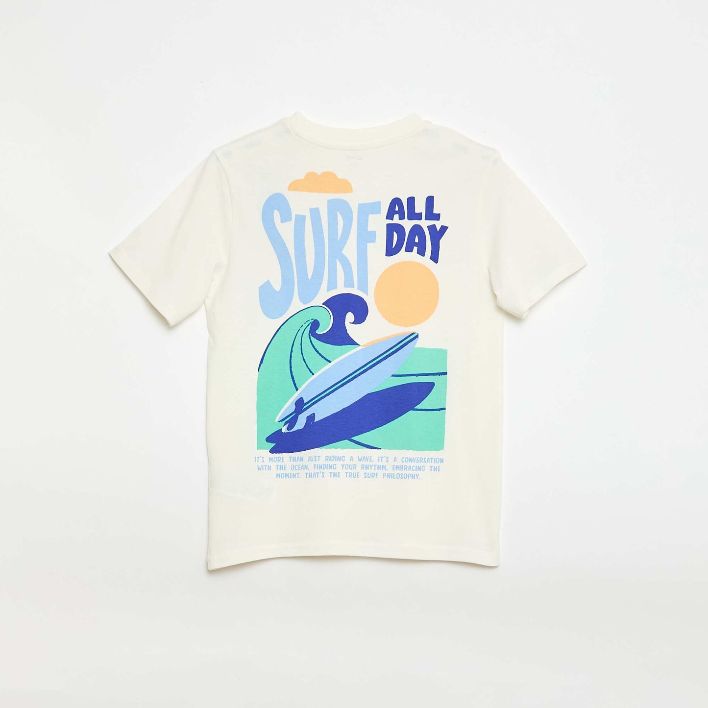 Printed Front and Back Short-Sleeve T-Shirt BEIGE