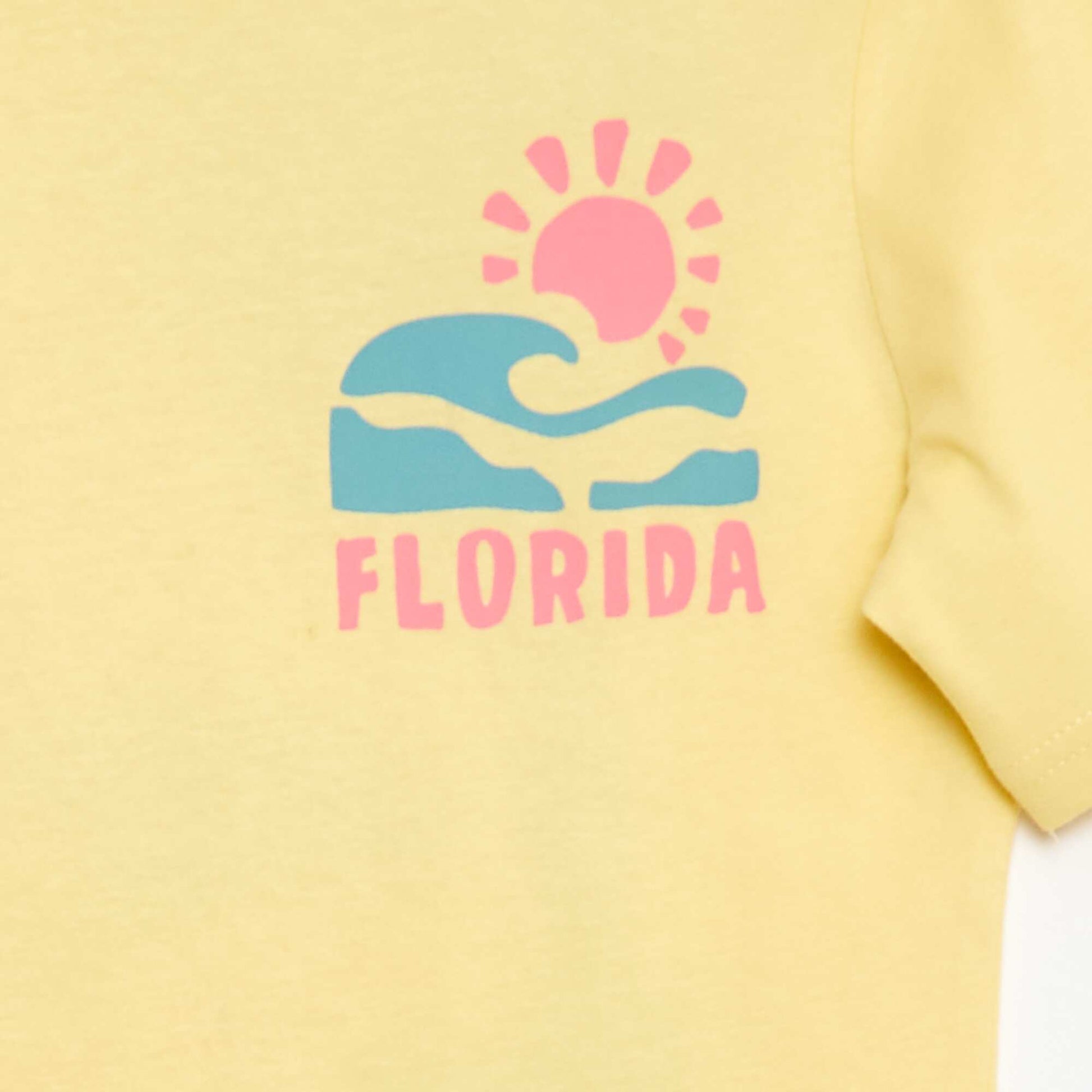 Printed Front and Back Short-Sleeve T-Shirt BEIGE