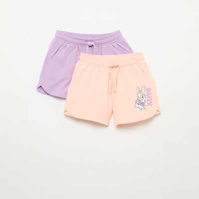 Pack of 2 \'Disney\' Unbrushed Fleece Shorts PINK