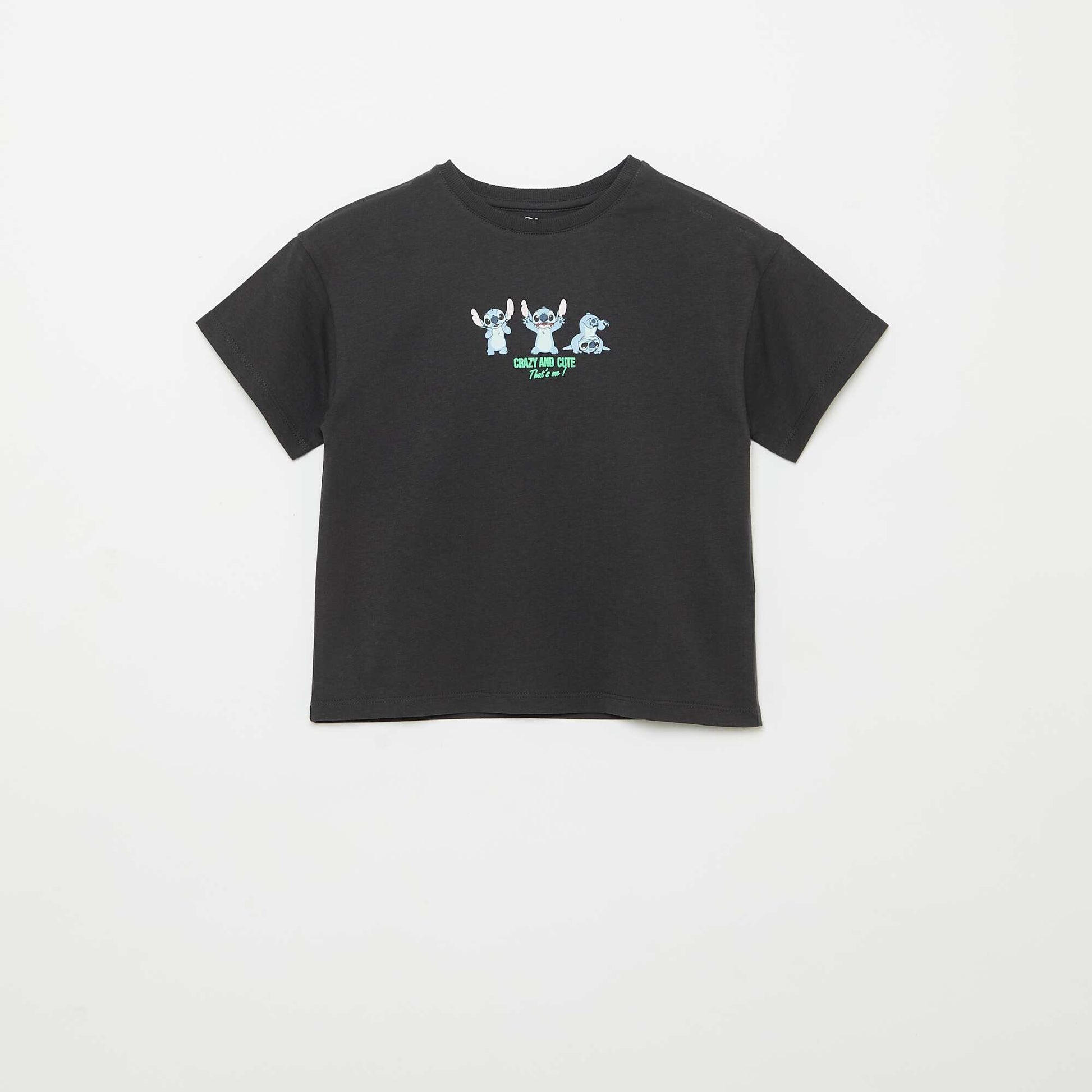 'Disney' Short-Sleeved T-Shirt BLACK