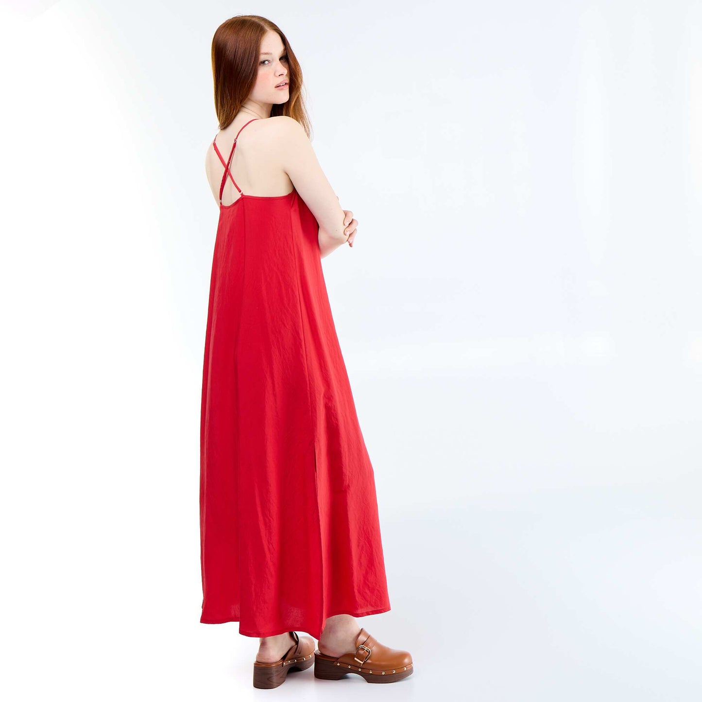 Fluid long dress RED