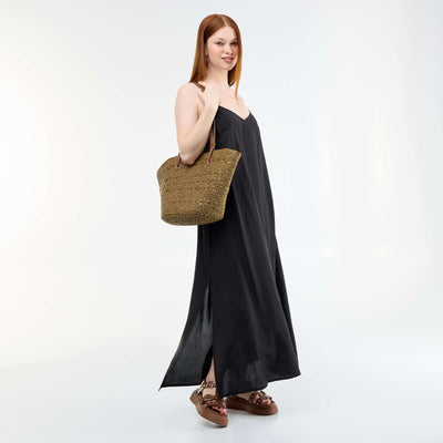 Fluid long dress BLACK