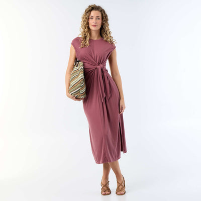 Long Tie-Waist Dress PINK
