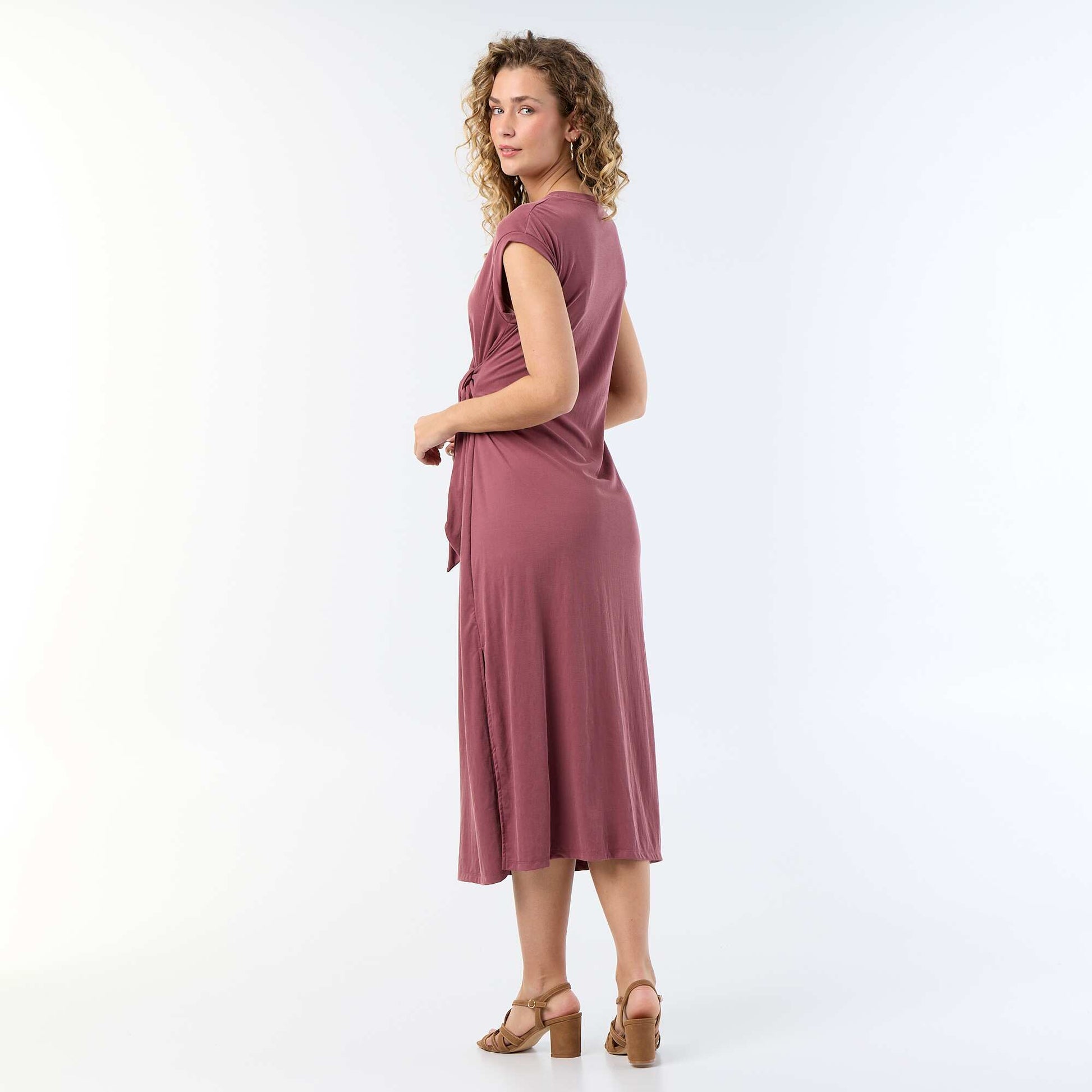 Long Tie-Waist Dress PINK
