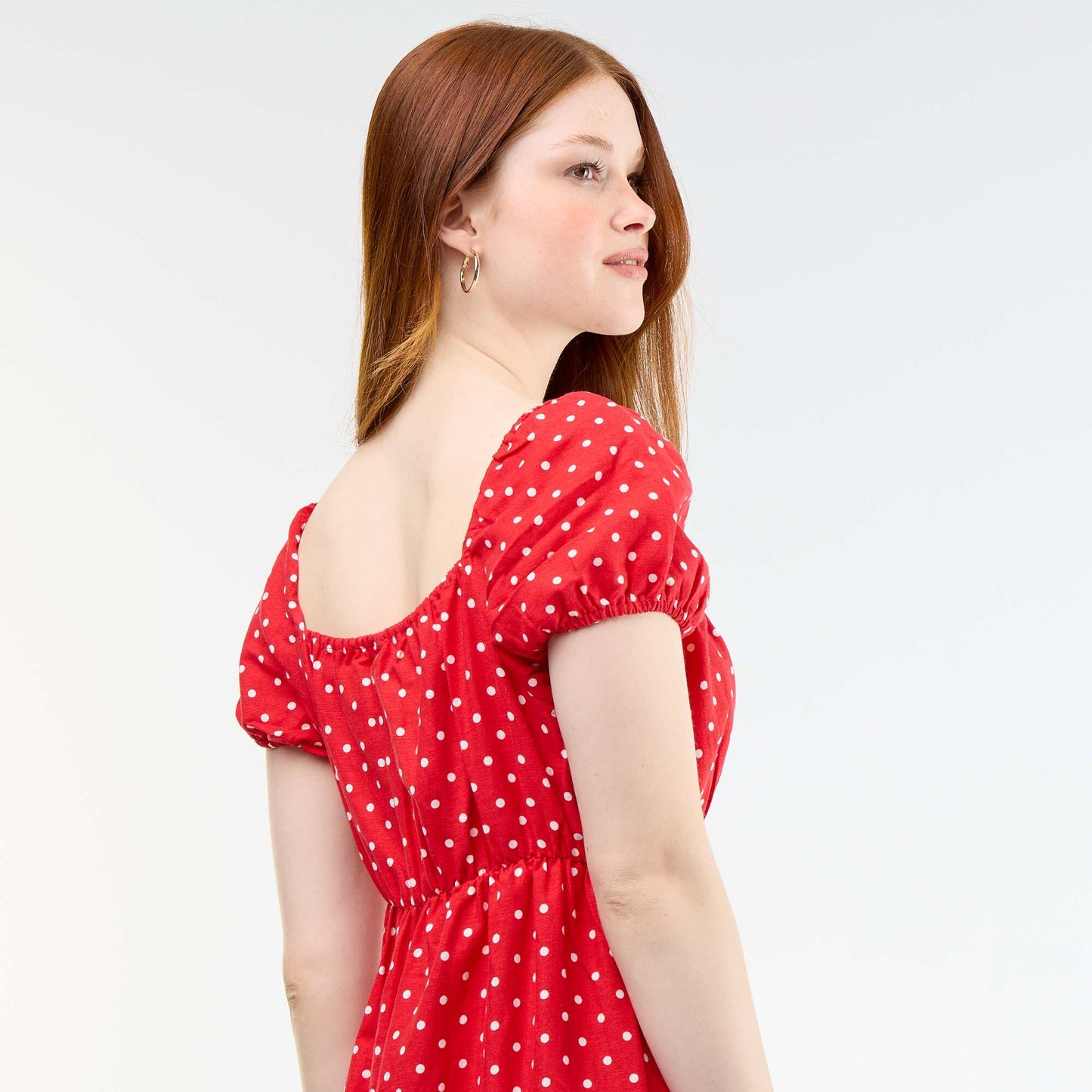 Long dress with Bardot neckline RED