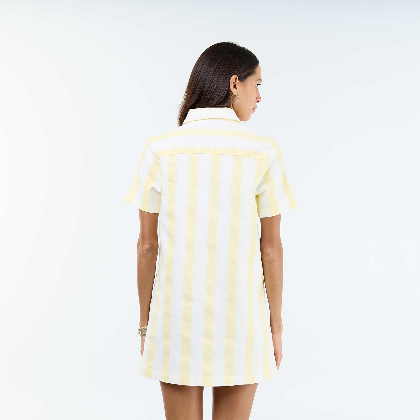 Short-cut Twill Dress YELLOW