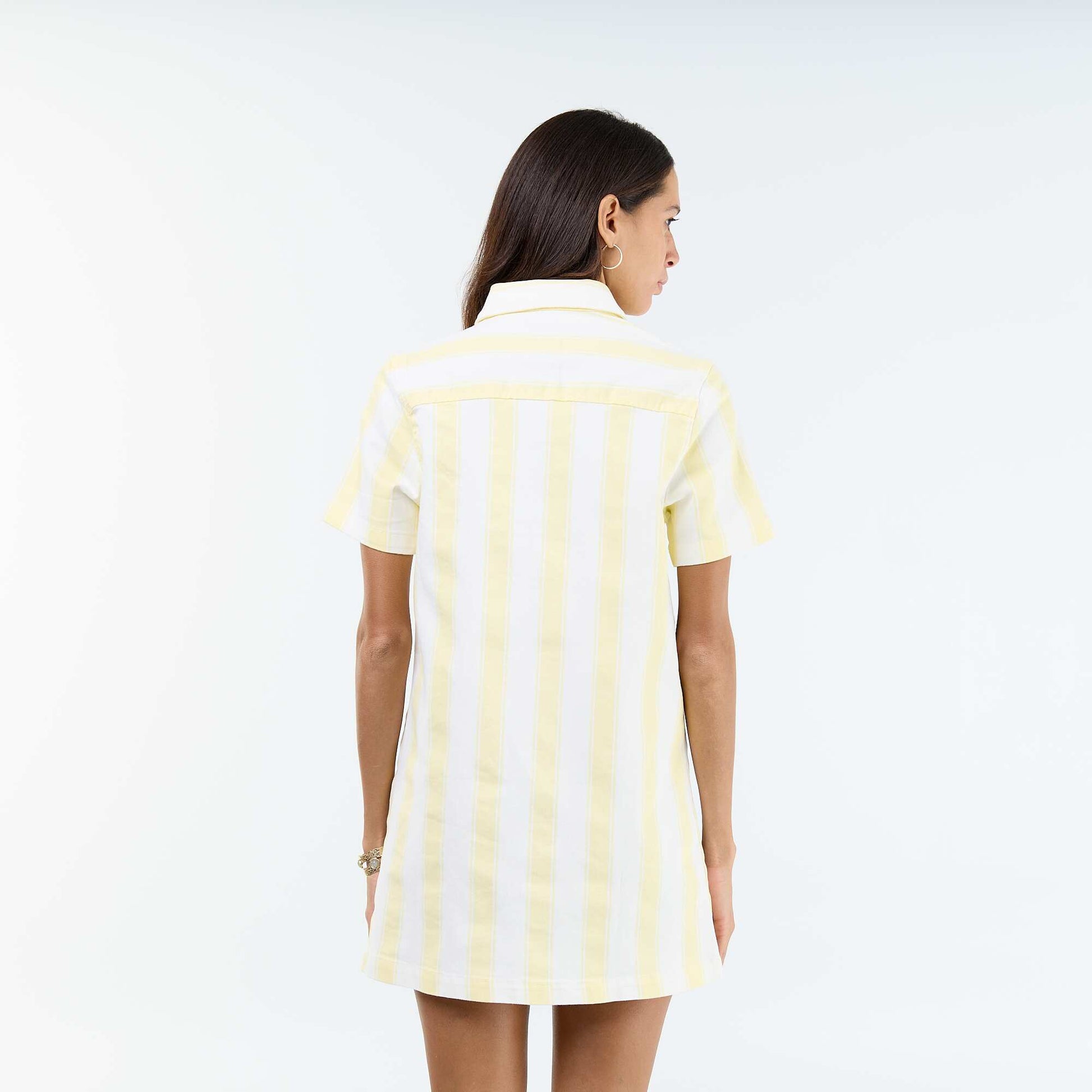 Short-cut Twill Dress YELLOW