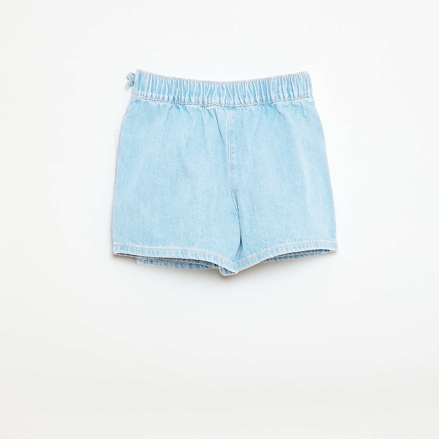 Denim Mini Skort with Tie Details BLUE