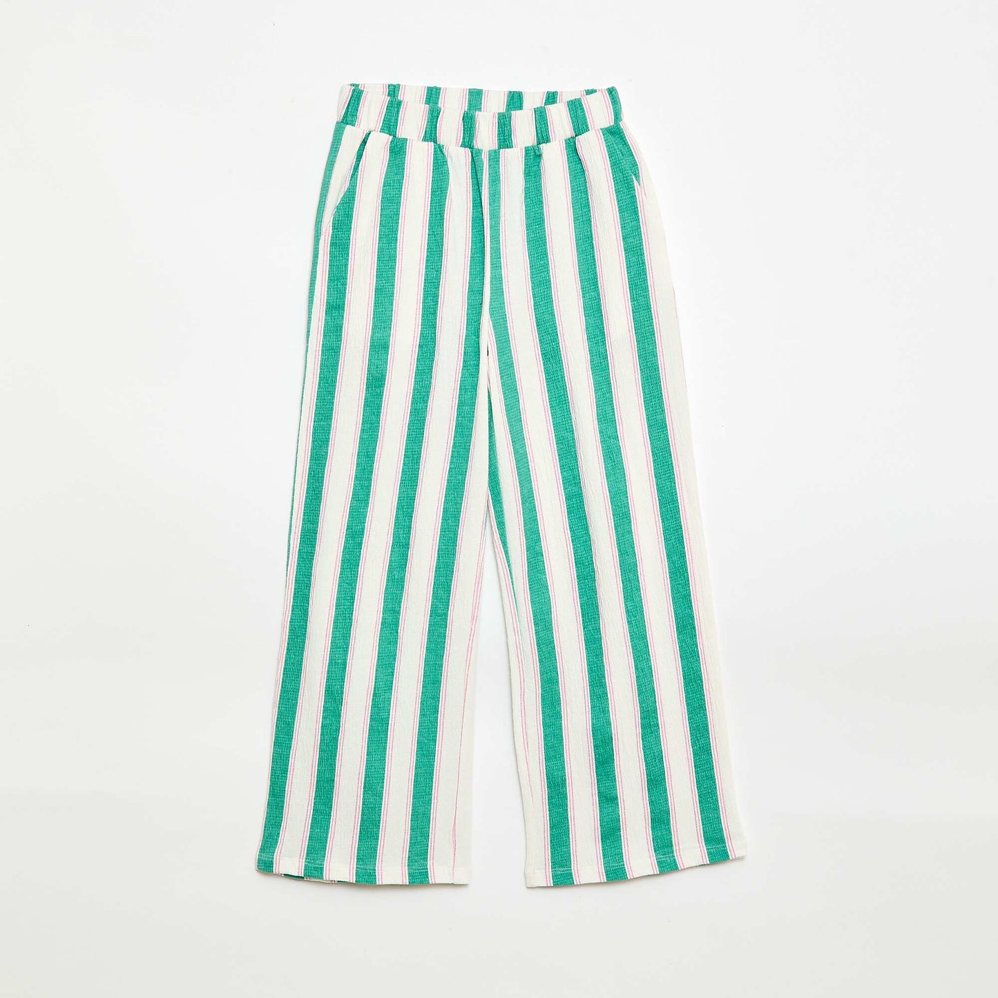 Wide Crêpe Knit Trousers GREEN