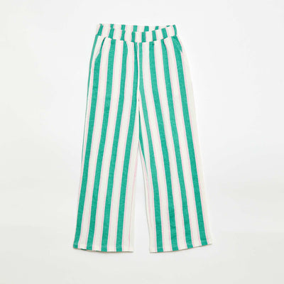Wide Crêpe Knit Trousers GREEN