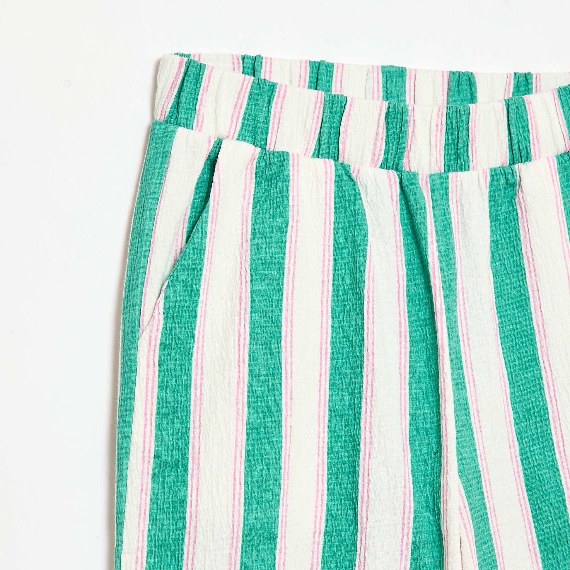 Wide Crêpe Knit Trousers GREEN