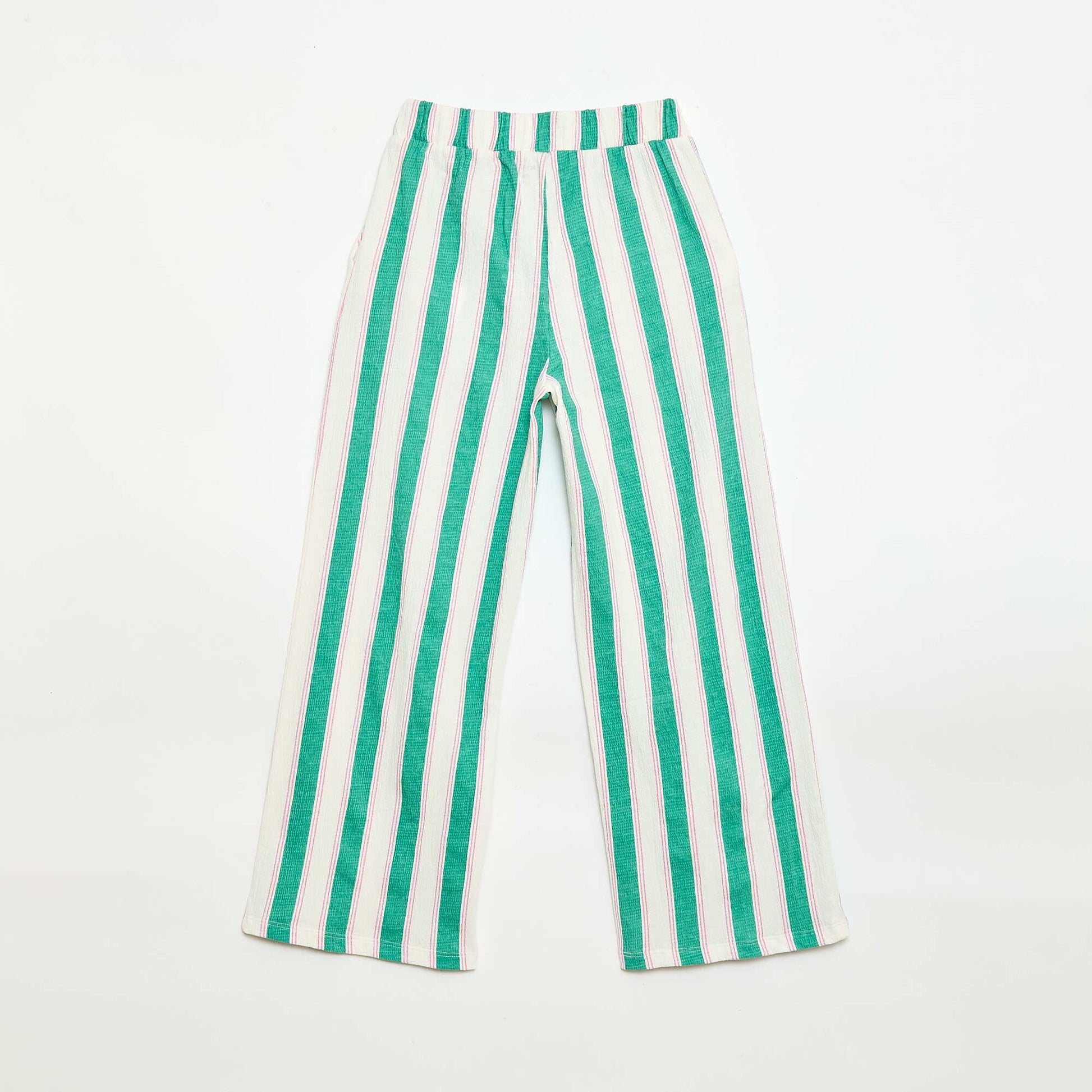 Wide Crêpe Knit Trousers GREEN