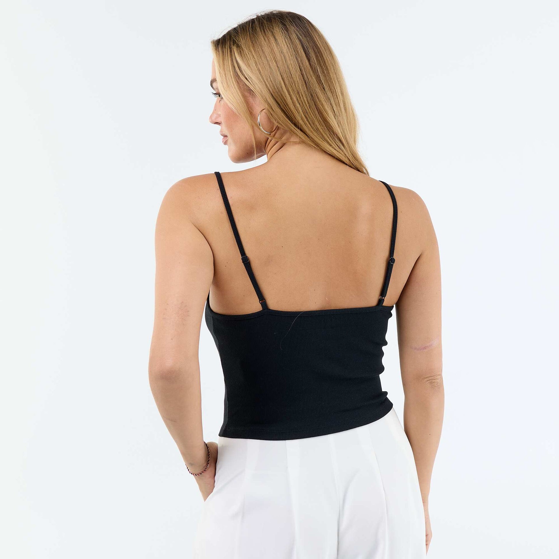 Adjustable Spaghetti Strap Camisole BLACK