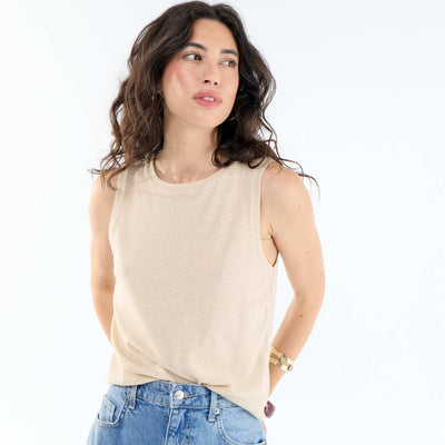Sleeveless vest top WHITE
